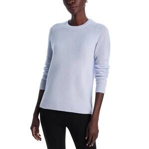 C by Bloomingdale's Women Serenity Blue Cashmere Knit Crewneck Sweater Size S